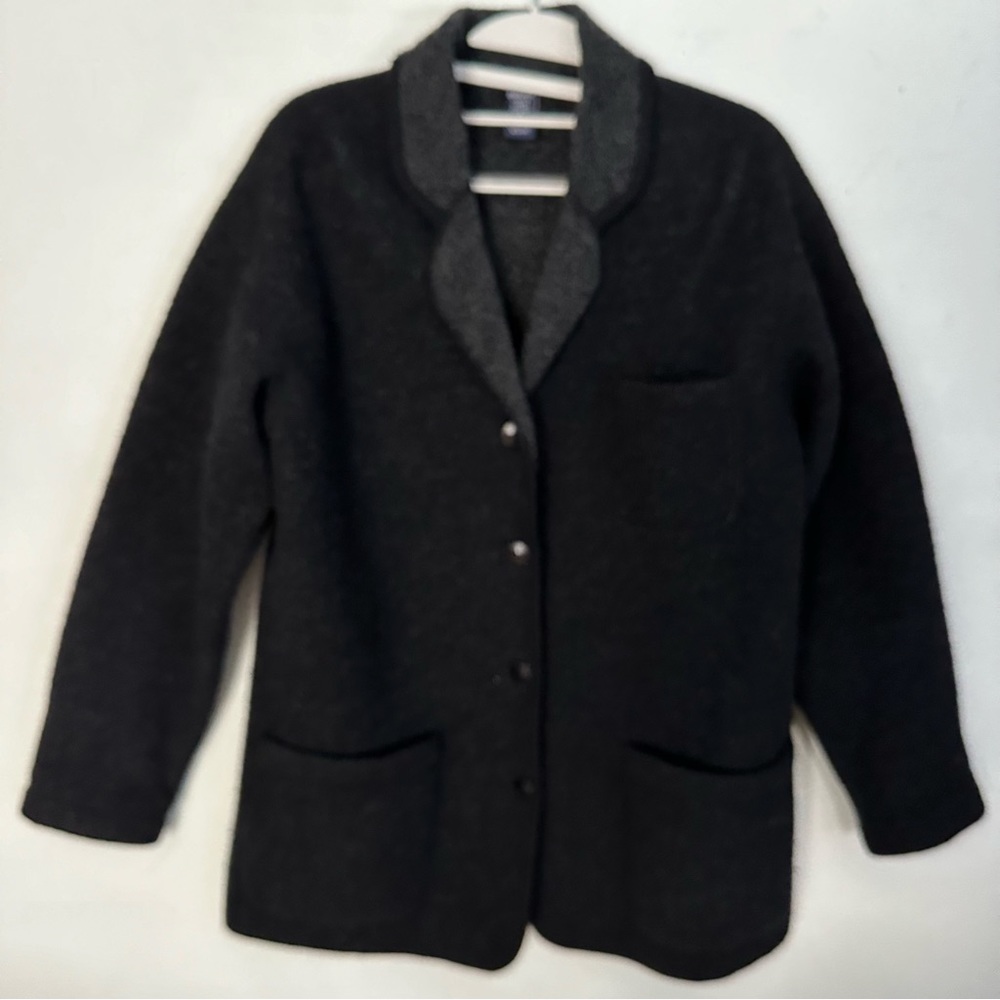 Lands End 100% Wool Cardigan Jacket
